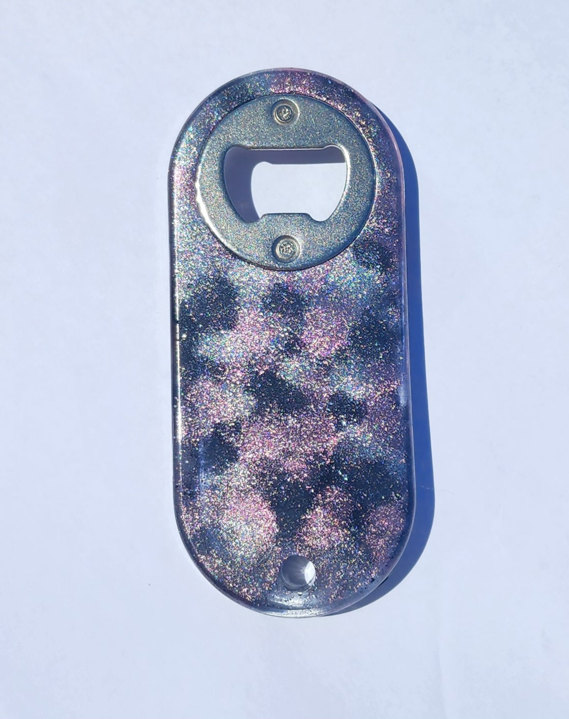 Long Bottle Opener-Pink, Black & Silver