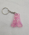 A 'Groovy' Keychain- Pink Iridescent Glitter