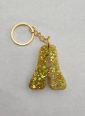 A 'Groovy' Keychain- Yellow Glitter