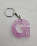 G Keychain- Pink Iridescent Glitter