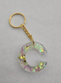C Keychain- Gold Iridescent Glitter