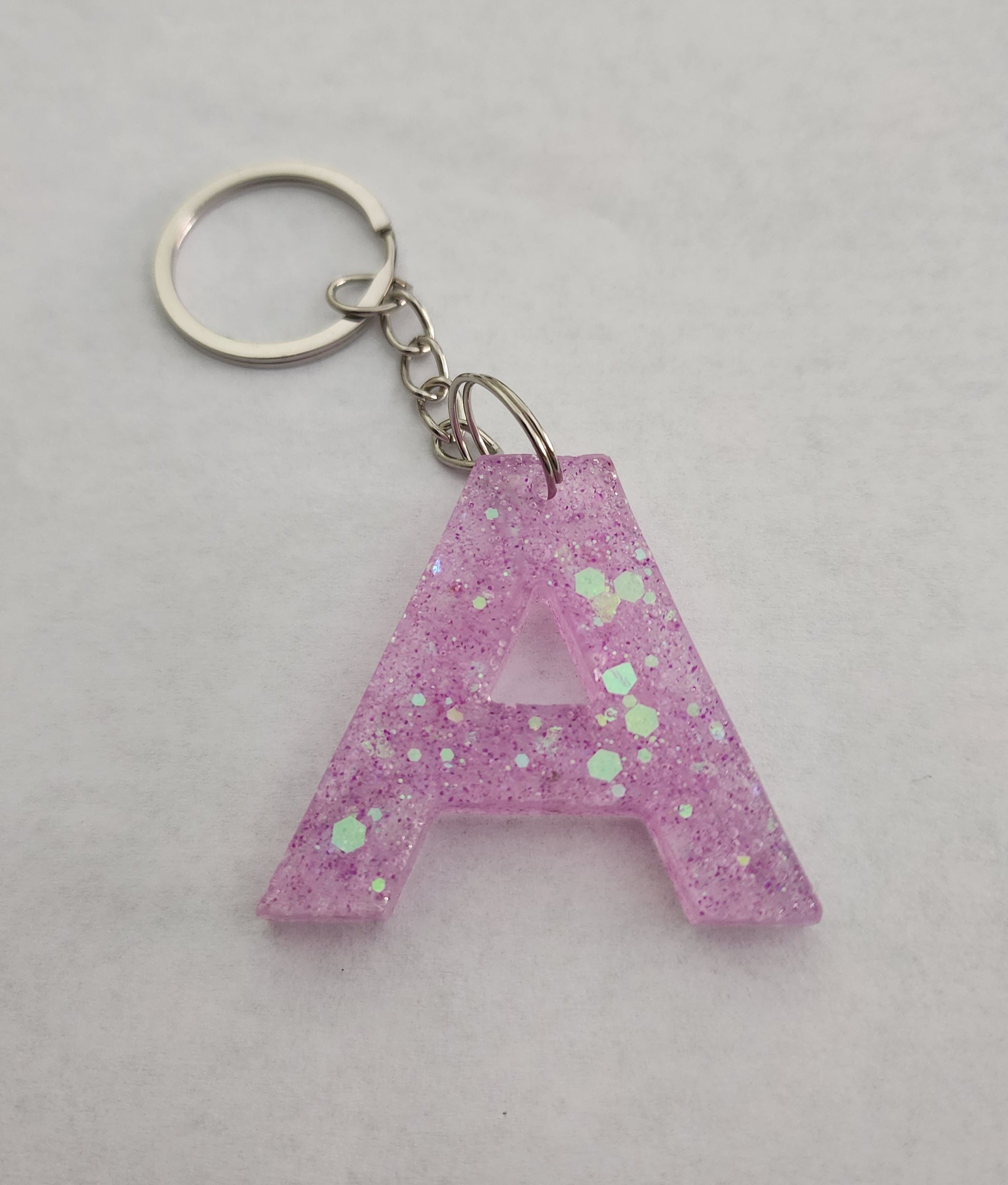 A Keychain-Pink Iridescent Glitter