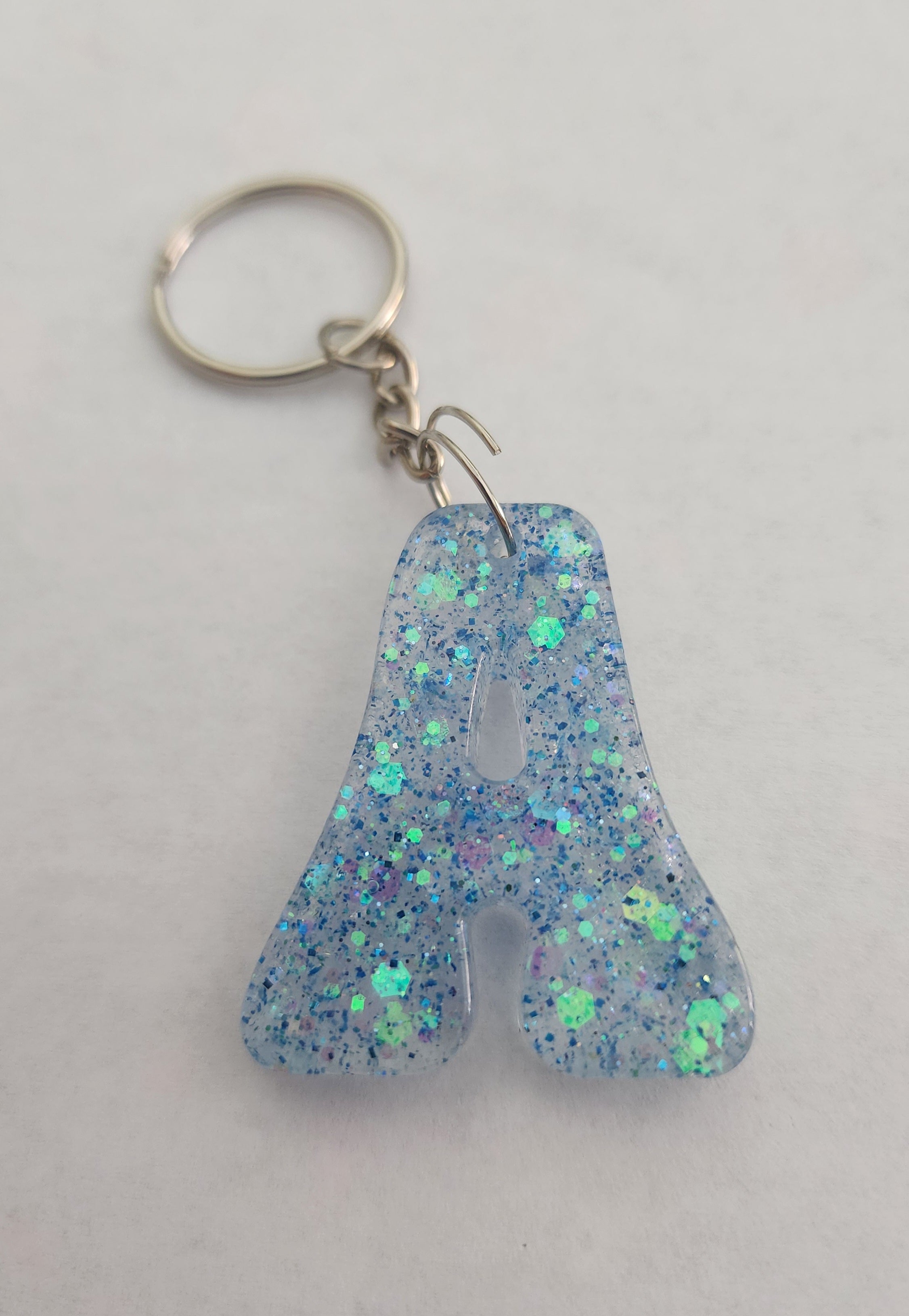 A 'Groovy' Keychain-Blue Iridescent Glitter