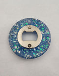 Round Bottle Opener- Blue Glitter