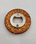 Round Bottle Opener- Orange Glitter