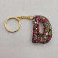 D 'Groovy' Keychain-Rainbow Glitter