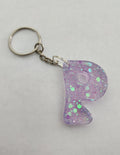 P 'Groovy' Keychain- Iridescent Glitter