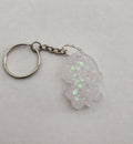 Jellyfish Keychain- Clean with Iridescent Glitter