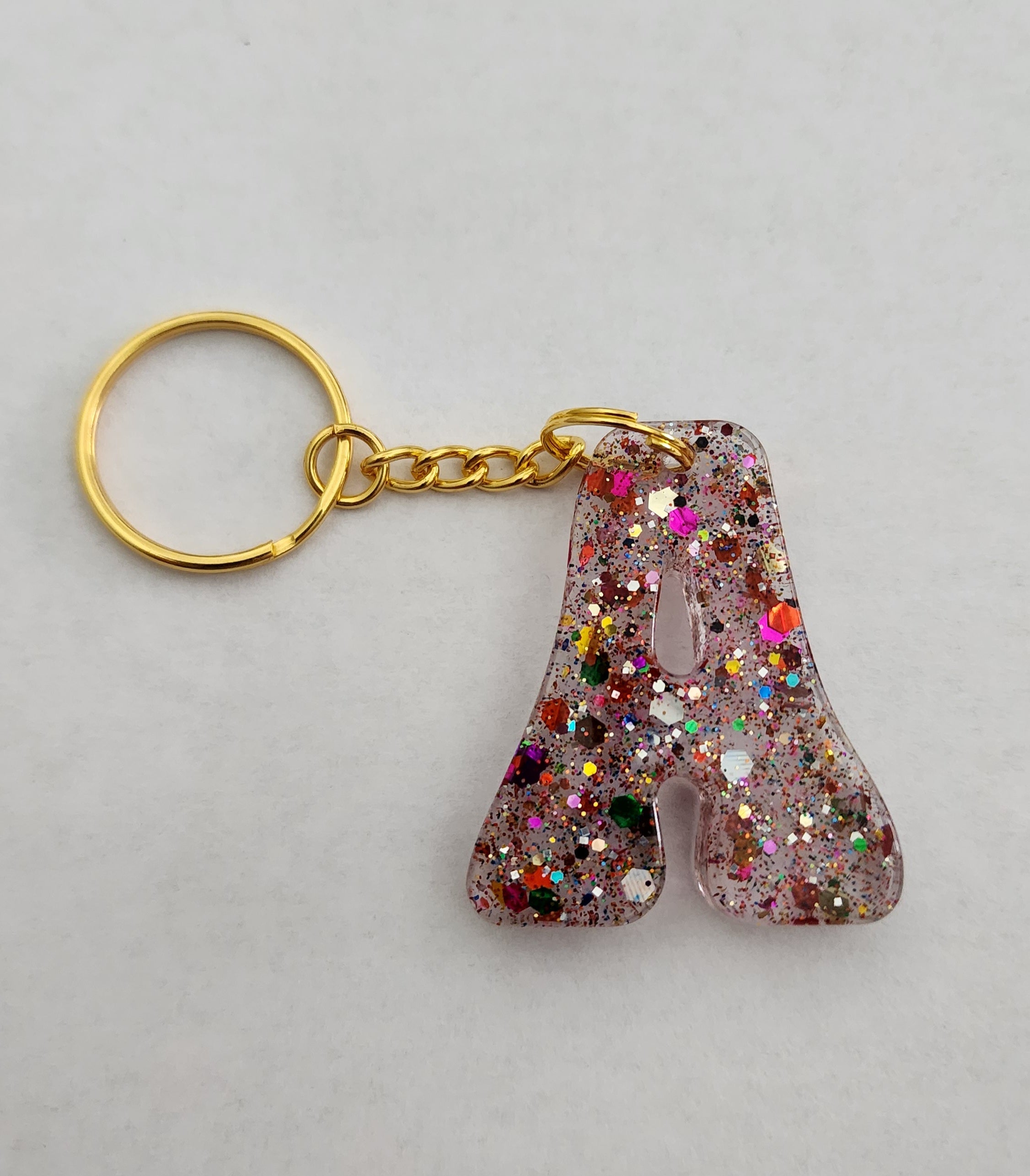 A 'Groovy' Keychain- Rainbow Glitter