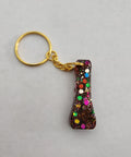 I 'Groovy' Keychain- Rainbow Glitter