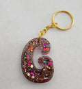 G 'Groovy' Keychain- Rainbow Glitter