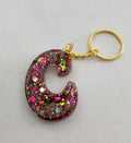 C 'Groovy' Keychain with Rainbow Glitter