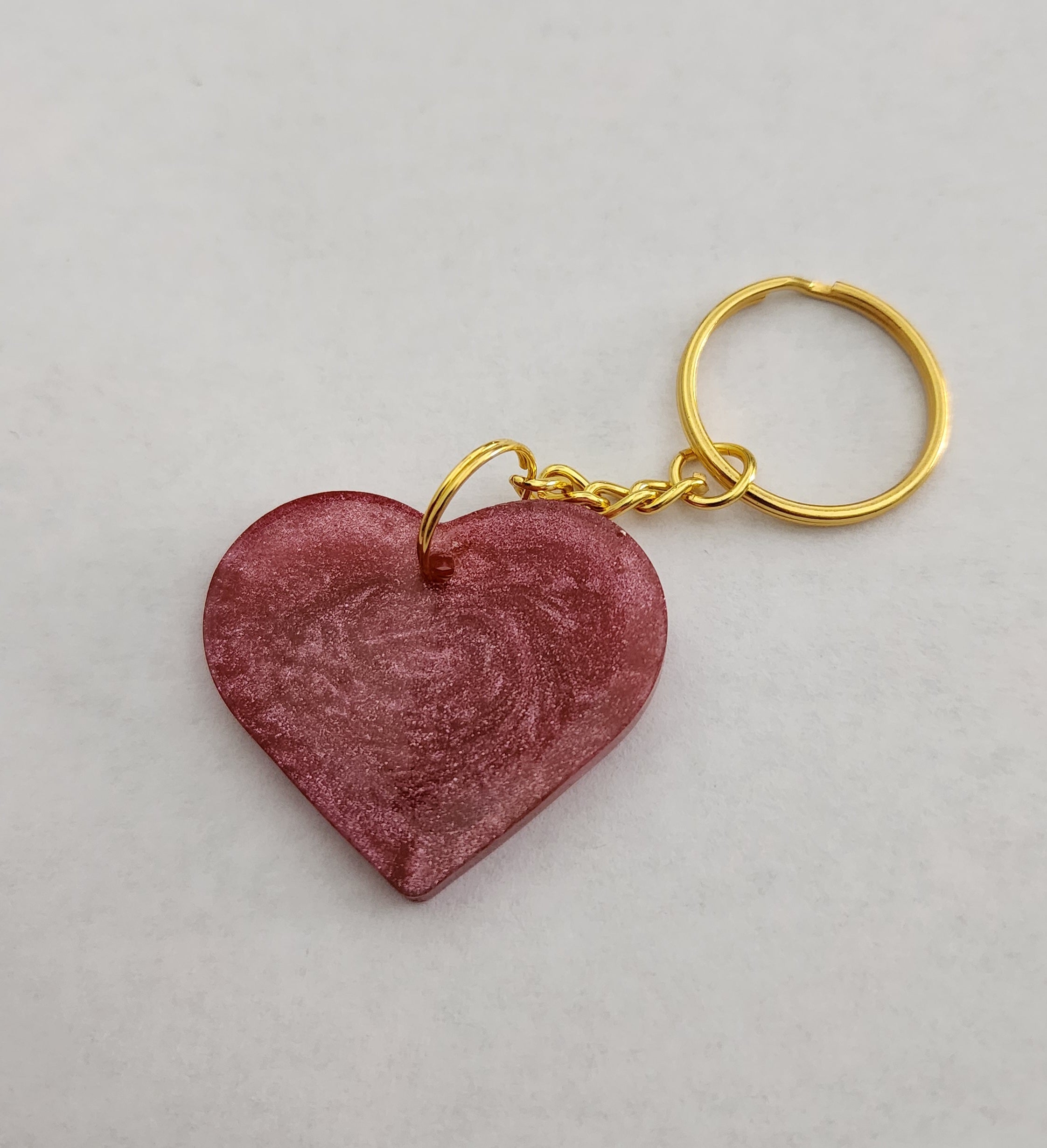 Heart Keychain- Rose Pink