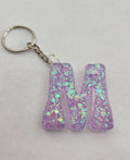M 'Groovy' Keychain -Iridescent Glitter