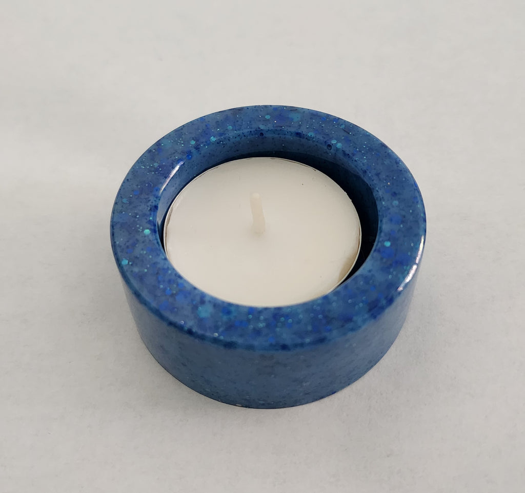 Round Tealight Candle Holder- Blue