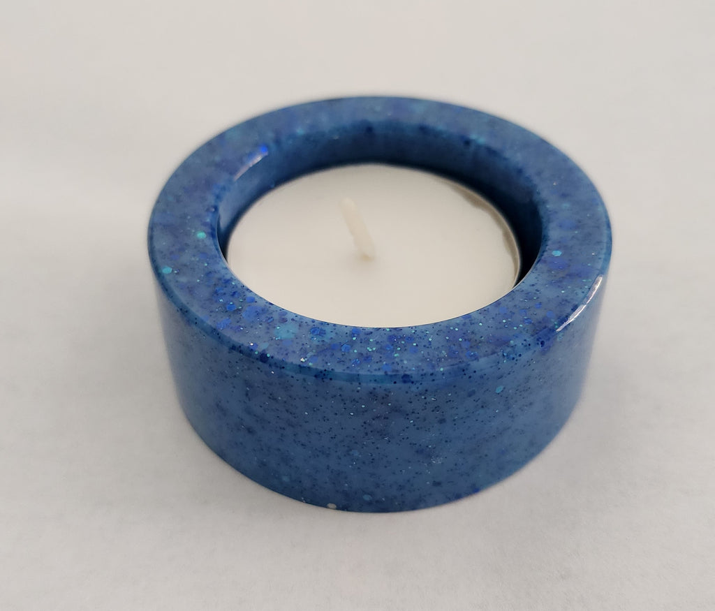 Round Tealight Candle Holder- Blue