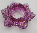 Lotus Flower Candle Holder-Light Purple Glitter