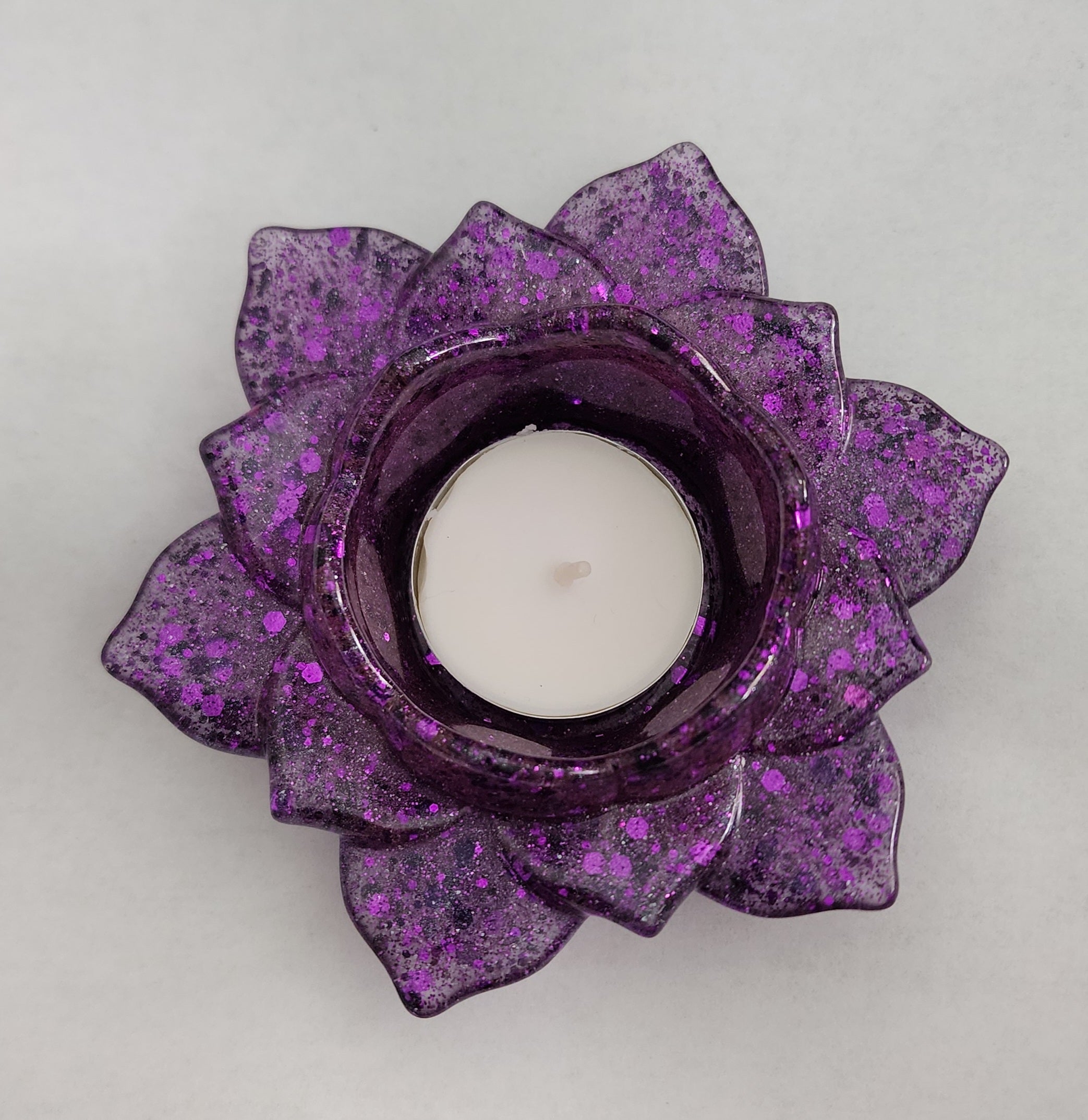 Lotus Flower Candle Holder- Purple