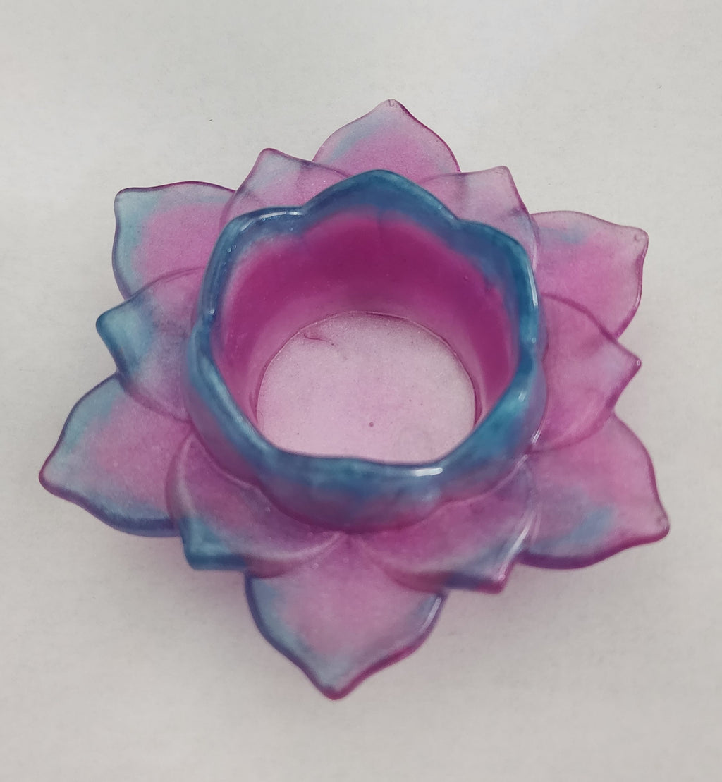 Lotus Flower Candle Holder- Pink & Blue