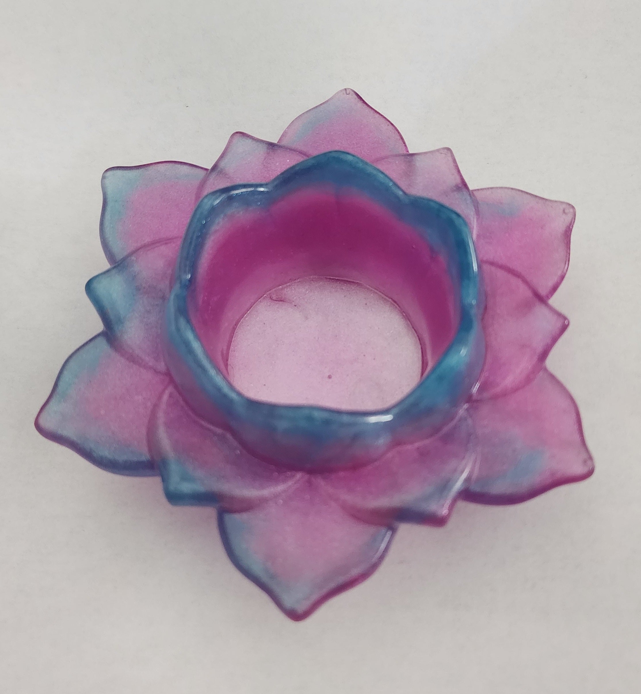 Lotus Flower Candle Holder- Pink & Blue