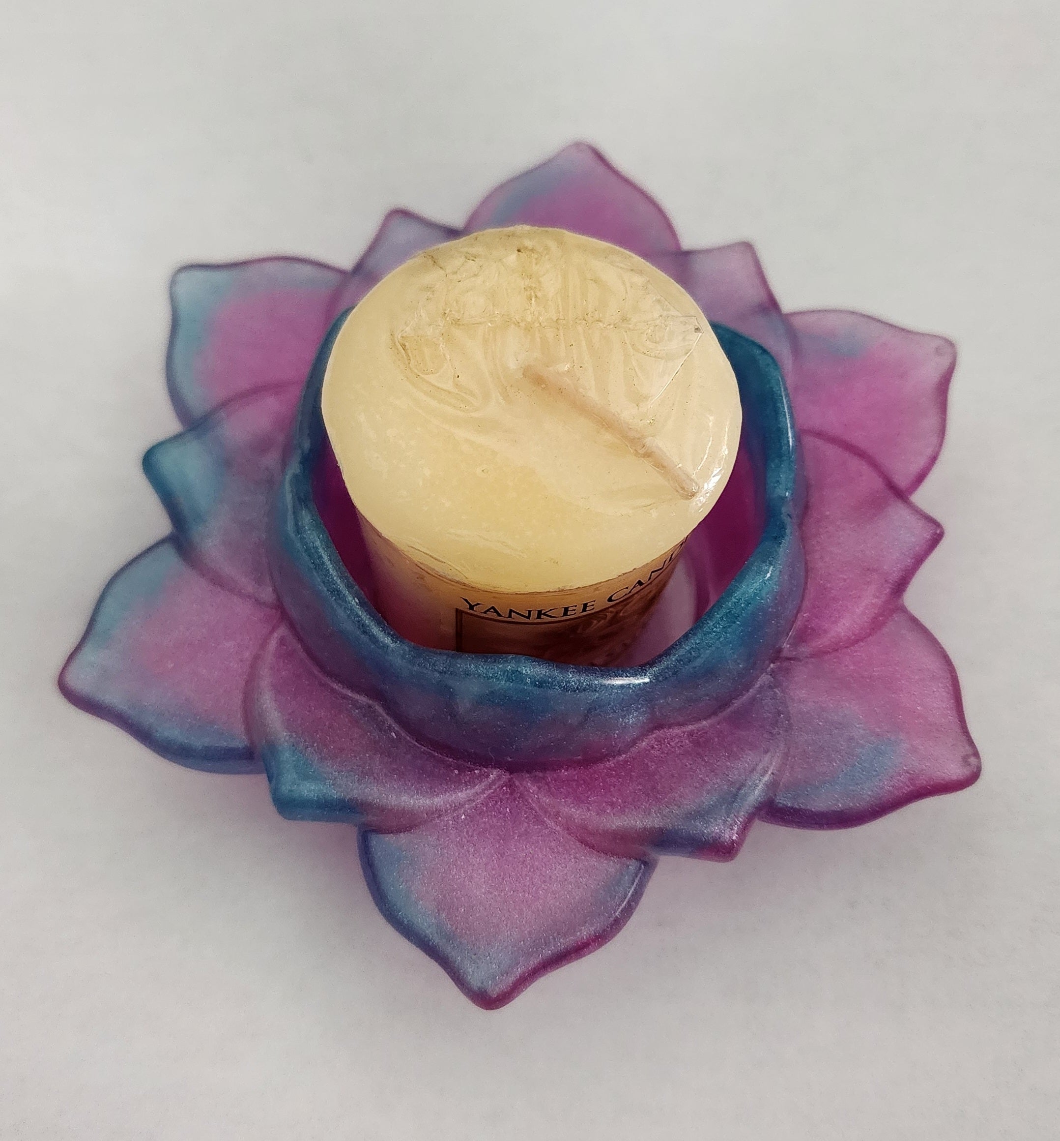 Lotus Flower Candle Holder- Pink & Blue