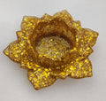 Lotus Flower Candle Holder- Yellow Glitter