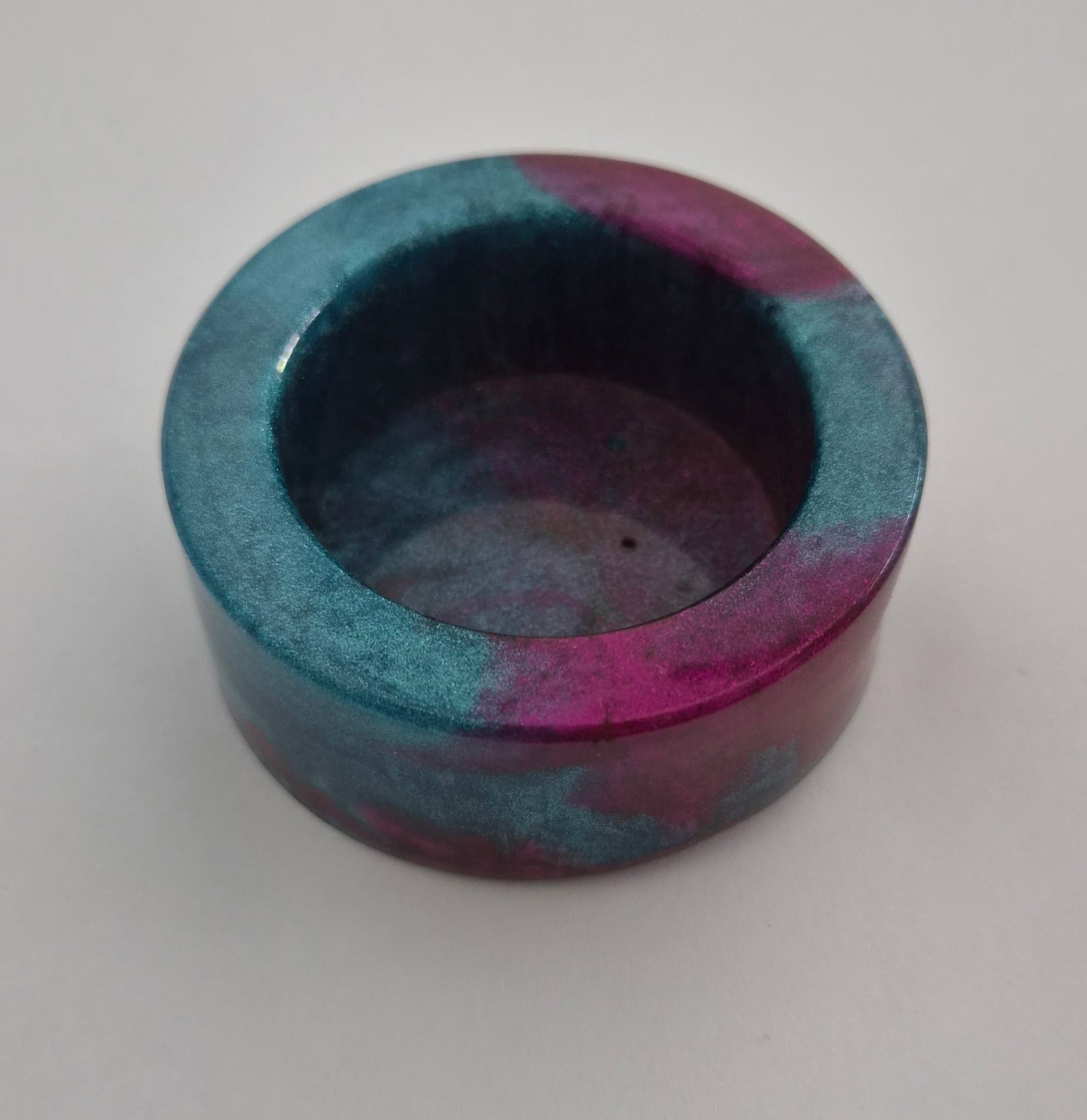 Round Tealight Candle Holder- Blue & Magenta