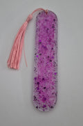 Large Bookmark- Pink with Purple Glitter
