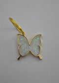 Butterfly Keychain- White Glitter