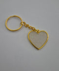 Heart Keychain- White Glitter