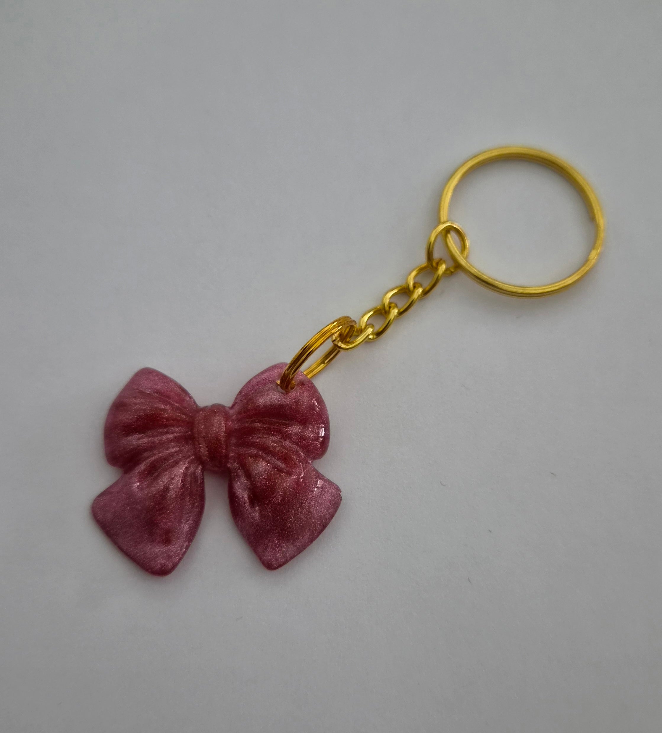 Bow Keychain- Rose Pink