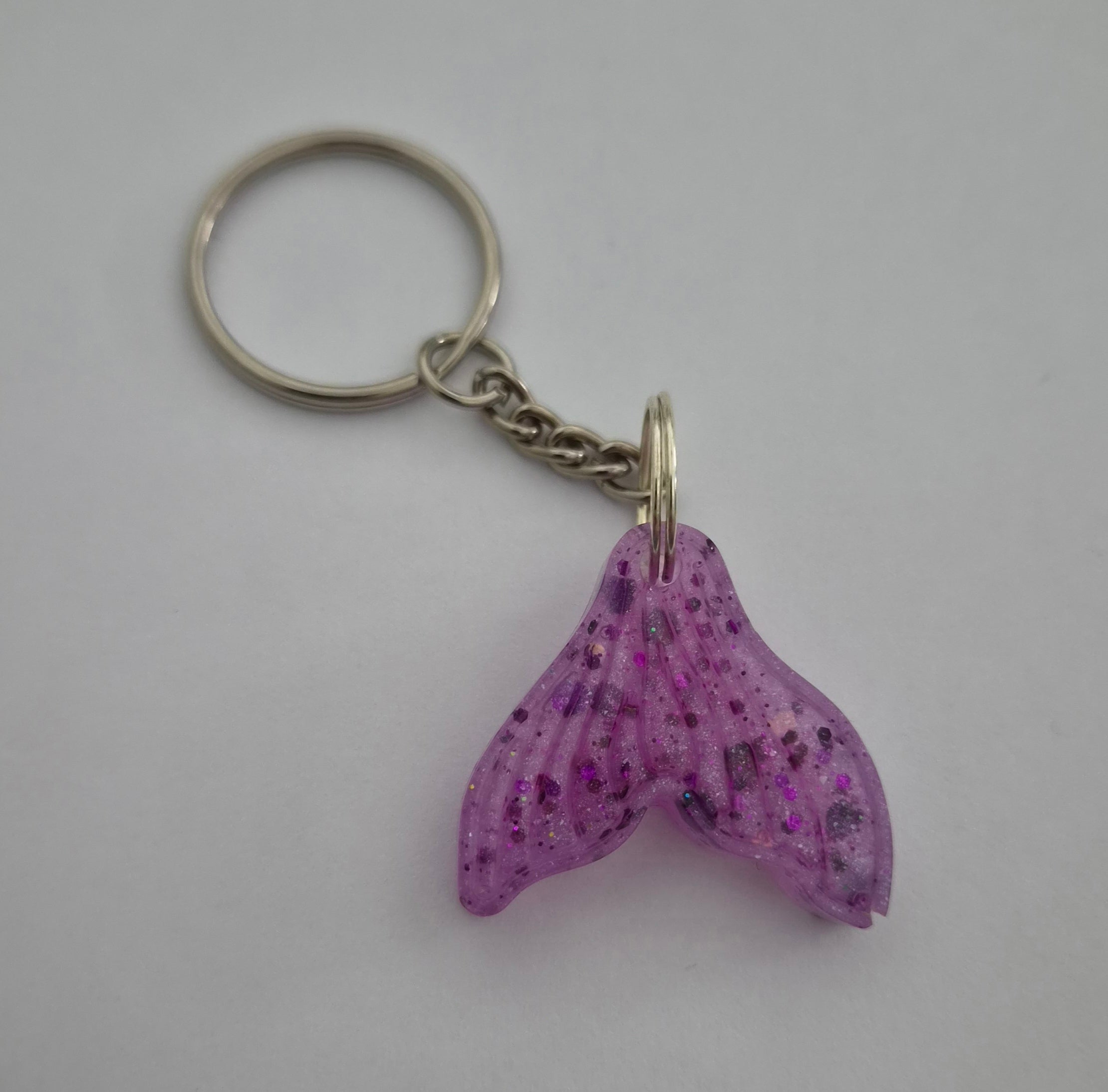 Mermaid Tail Keychain- Pink with Glitter
