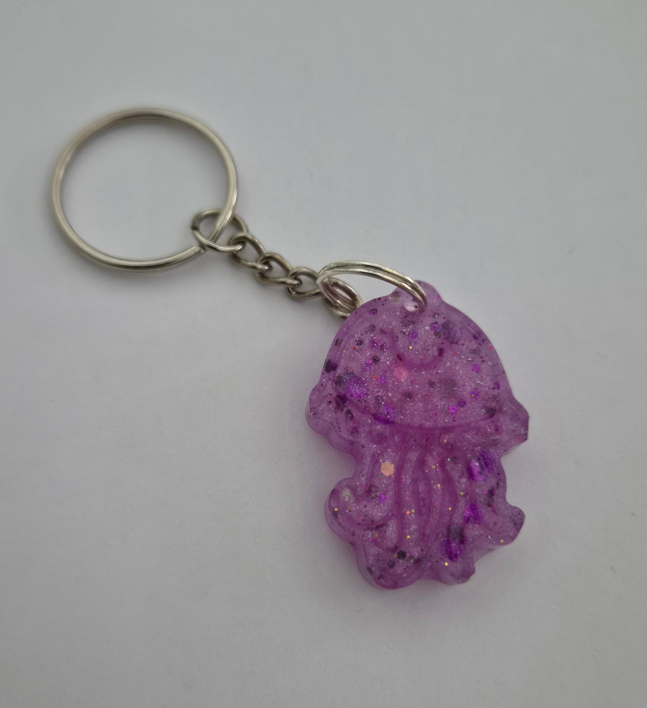 Jellyfish Keychain- Pink with Glitter