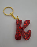K 'Groovy' Keychain Red Glitter