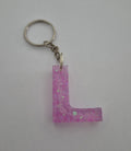 L Keychain Pink with Glitter