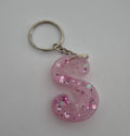 S Keychain Pink with Glitter