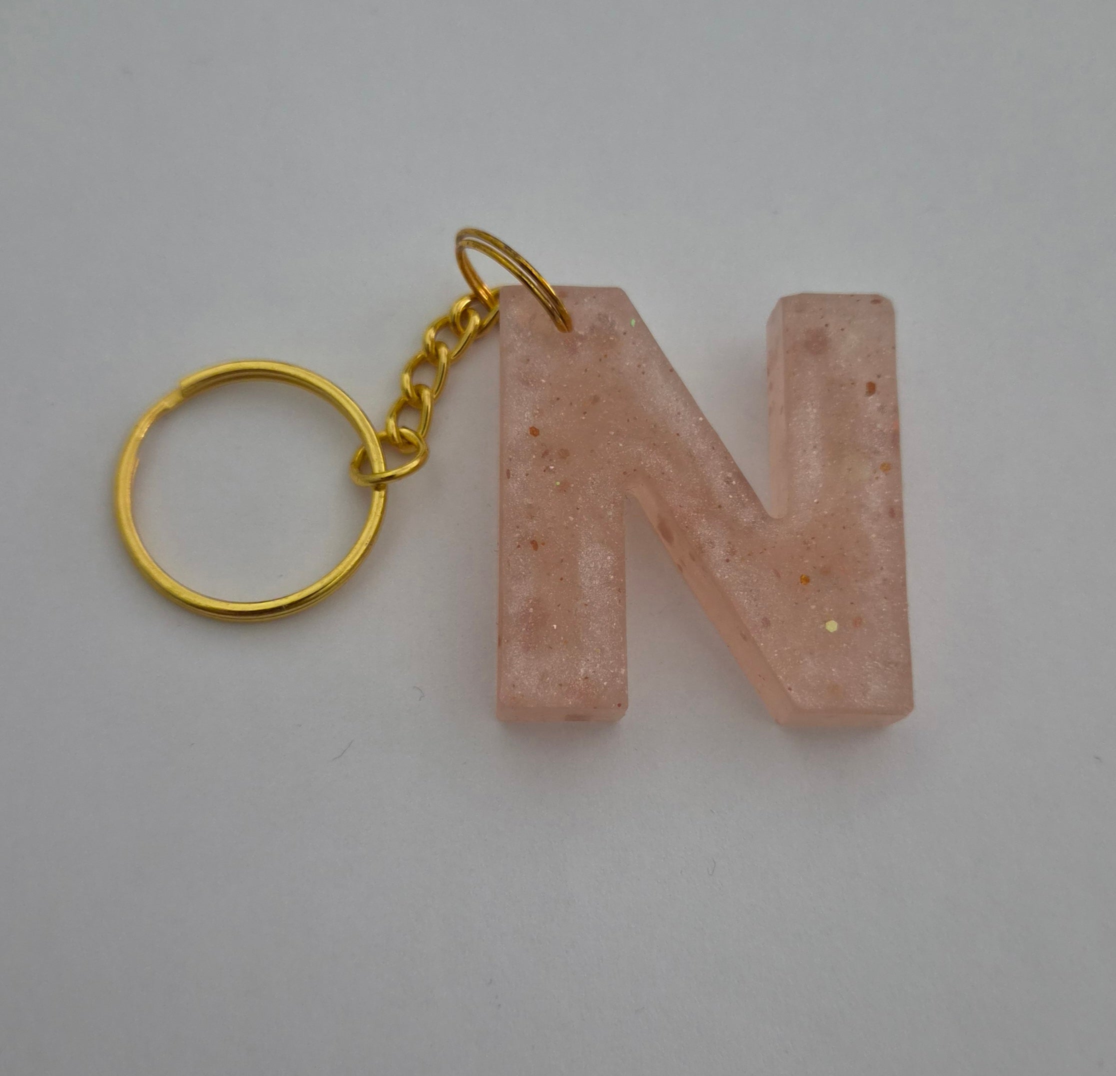 N Keychain -Peach