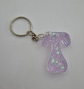 T 'Groovy' Keychain Clear with Iridescent Glitter