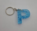 P Keychain Blue with Glitter
