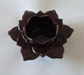Lotus Flower Candle Holder- Black with Red Glitter